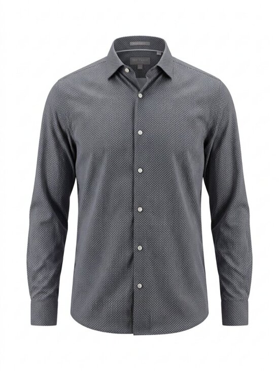 Ted Baker Other - TED BAKER Blue Geometric Print Button Down Shirt Stretch Cotton m